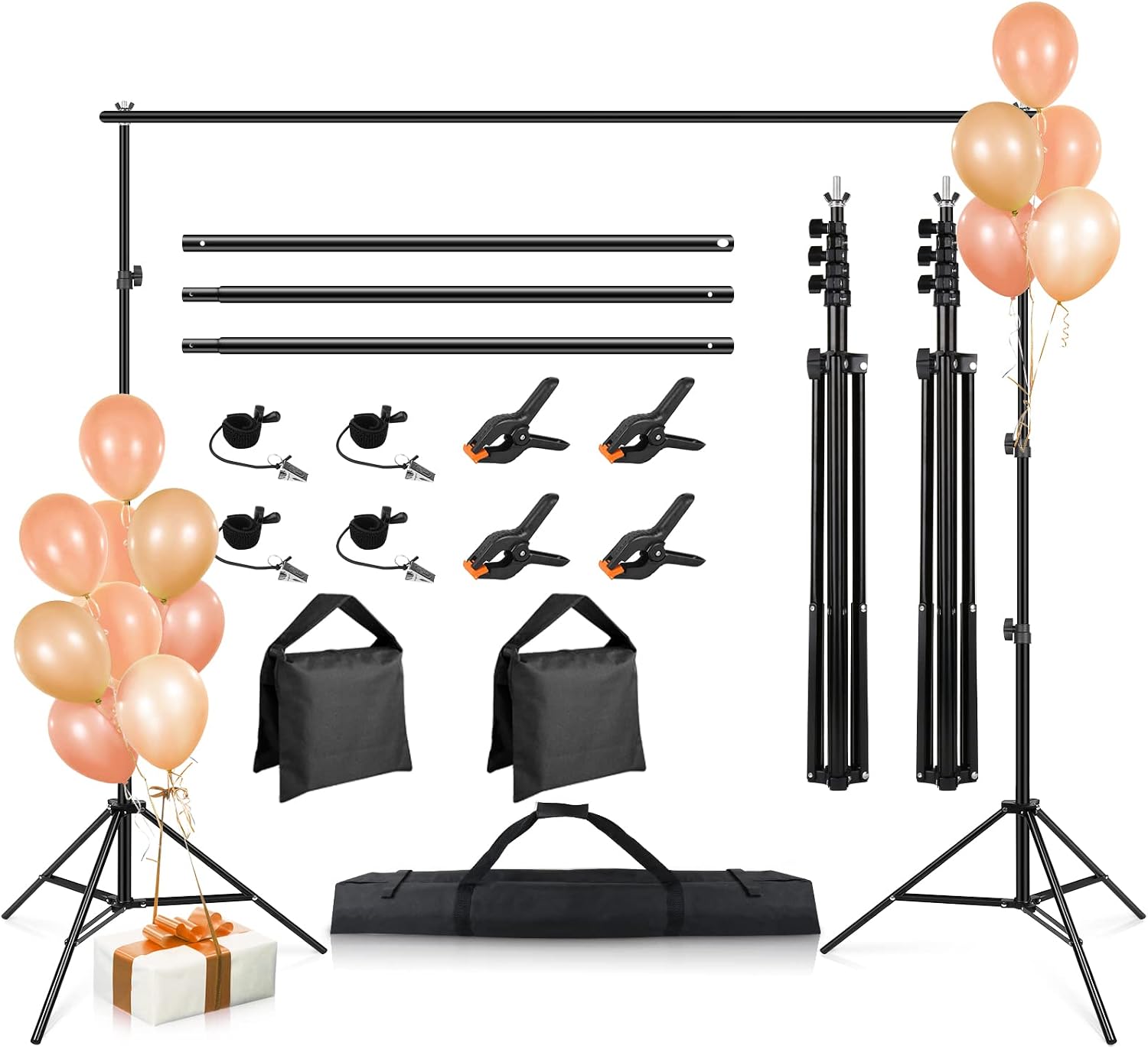 Backdrop Stand for Parties,SEDGEWIN 6.5x6.5ft Photo Backdrop Stand Kit Adjustable Background Stand Banner Stand Photo Studio Backdrop Support System for Photography Wedding Display with Carry Bag