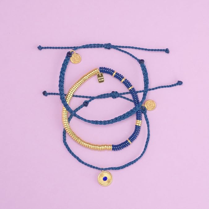 Pura Vida Bracelet Clear Vision Bracelet Stack, 3 Stackable Bracelets for Women