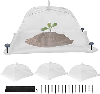 Costyle 4 Pack Plant Protectors from Animals Mesh Plant Cover for Strawberry Vegetables, 17 inch Plant Umbrella to Keep An...