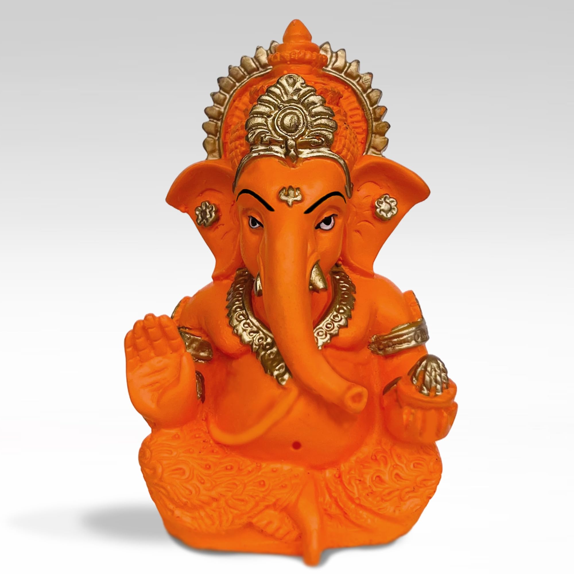 Elegant Resin Ganesha Idol for Home Temple Décor, Lord Ganpati Murti for Pooja Room, Car Dashboard, Gift Item | Color: Red