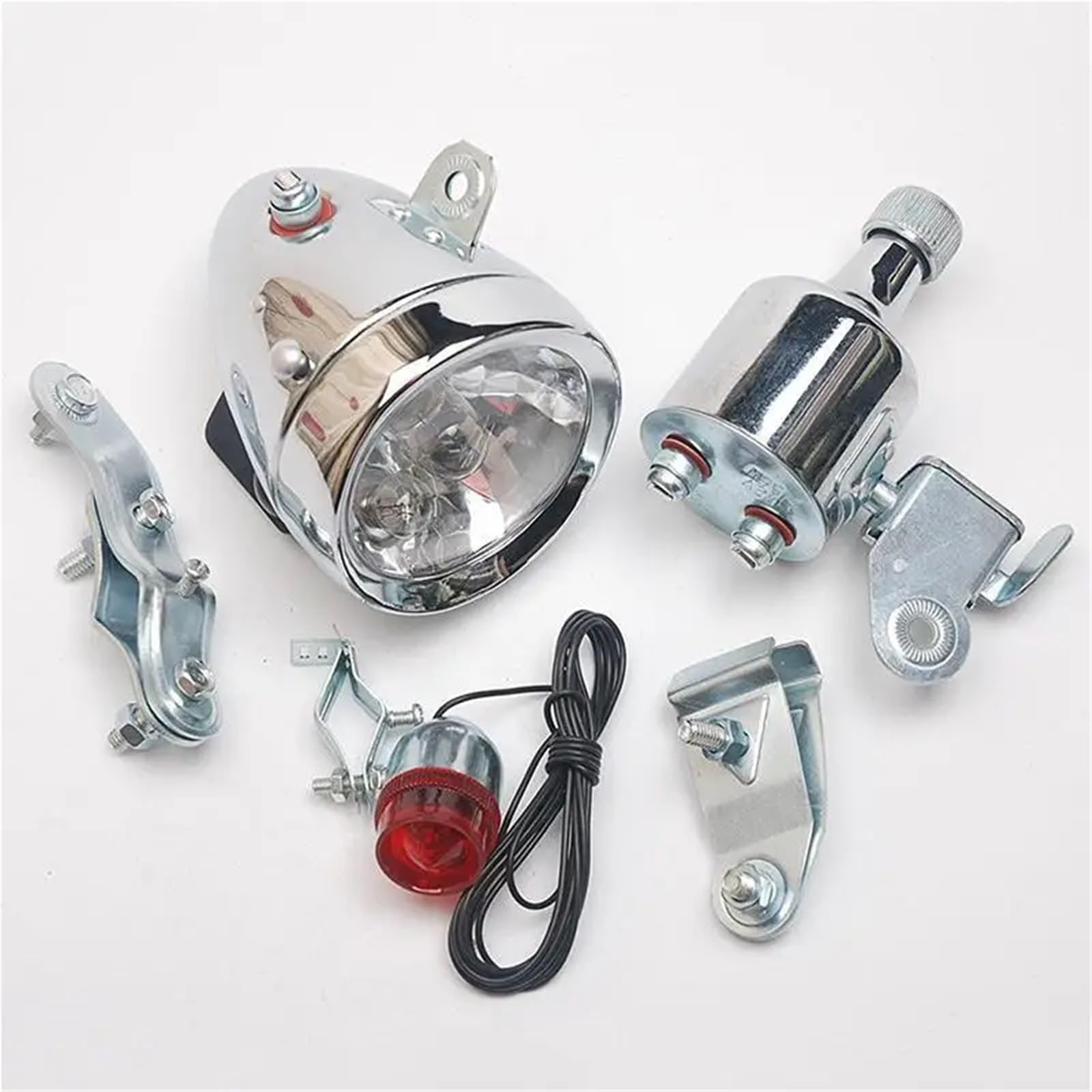 Juego De Luces para Bicicleta Accesorios de luz Trasera for Cabezal de generador de Dinamo de fricción de Bicicleta motorizada de 12V y 6W Luces Bicicleta