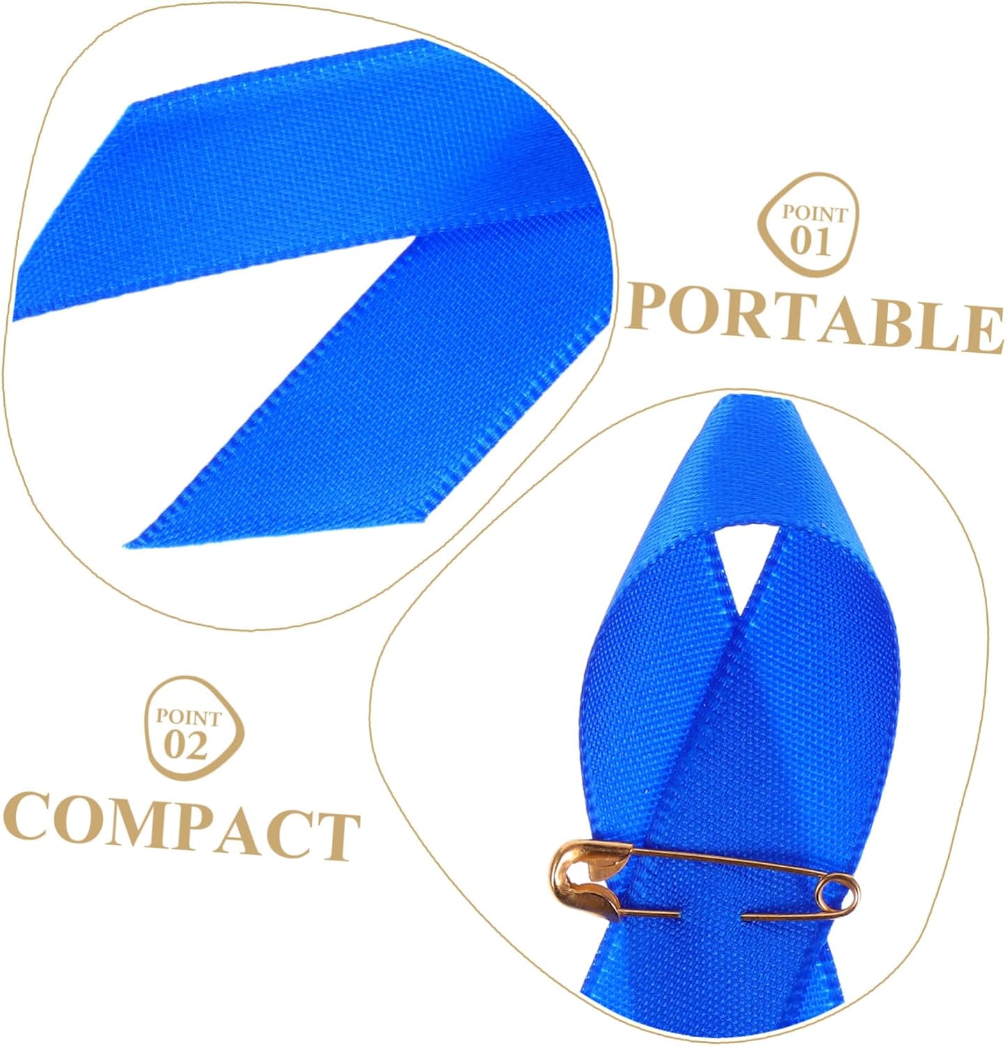 100pcs Blue Satin Ribbon with Safety Pins for Crafting Present Wrapping and Clothing Embellishments User Friendly Design for Quick Fastening and Secure Attachment image 3