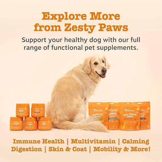 Zesty Paws Probiotic Chews for Dogs, Daily Use, 90 Chews