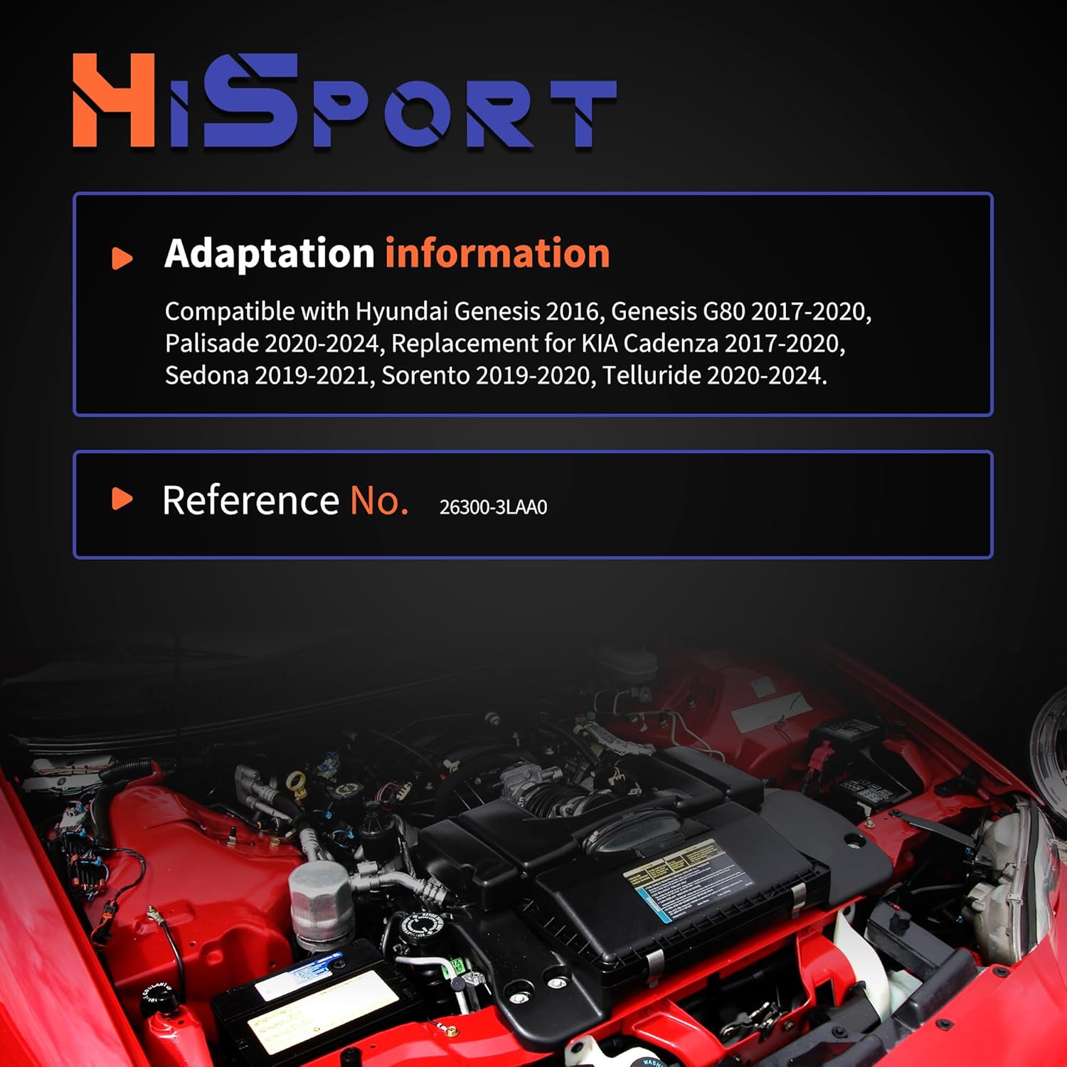 HiSport 26300-3LAA0 Upgrade Aluminum Oil Filter Housing Complete Assembly Compatible with Hyundai Genesis, Genesis G80, Palisade, Replacement for Kia Cadenza, Sedona, Sorento, Telluride