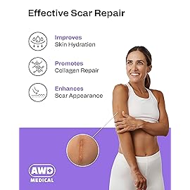 AWD Pre-Cut Silicone Scar Tape Strips - 120in Total Length - Medical Grade Scar Tape for Surgical Scars, Keloids, Postpartum Essentials & Bump Removal - Silicone Scar Sheets (120in Pre-Cut)