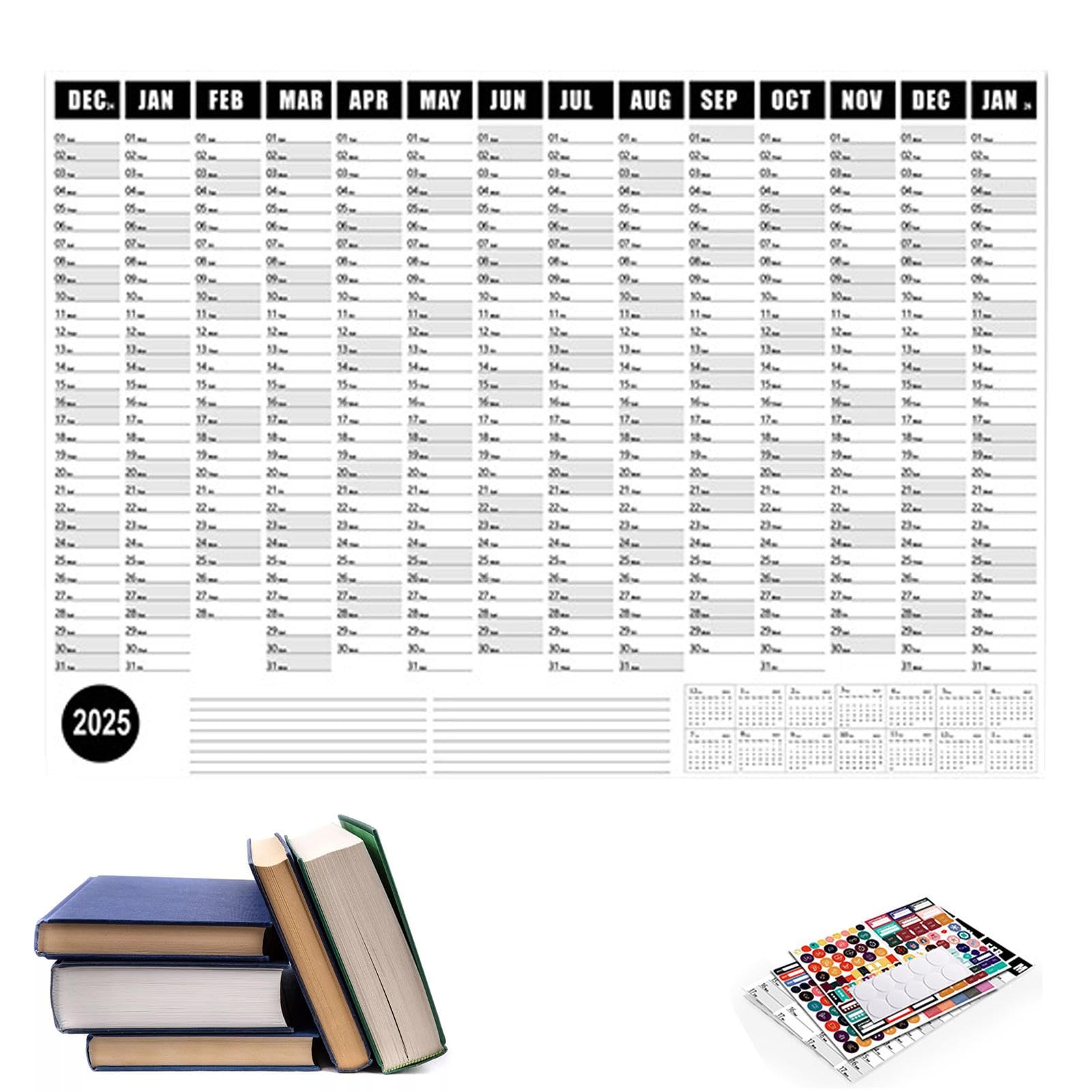 Calendario De Pared 2025, Calendario De Pared Digital Con Pantalla Táctil - Excelente Calendario Anual Flexible Para Una Fácil Planificación,Calendario De Pared Grueso Para Todo El Año, Planificador A