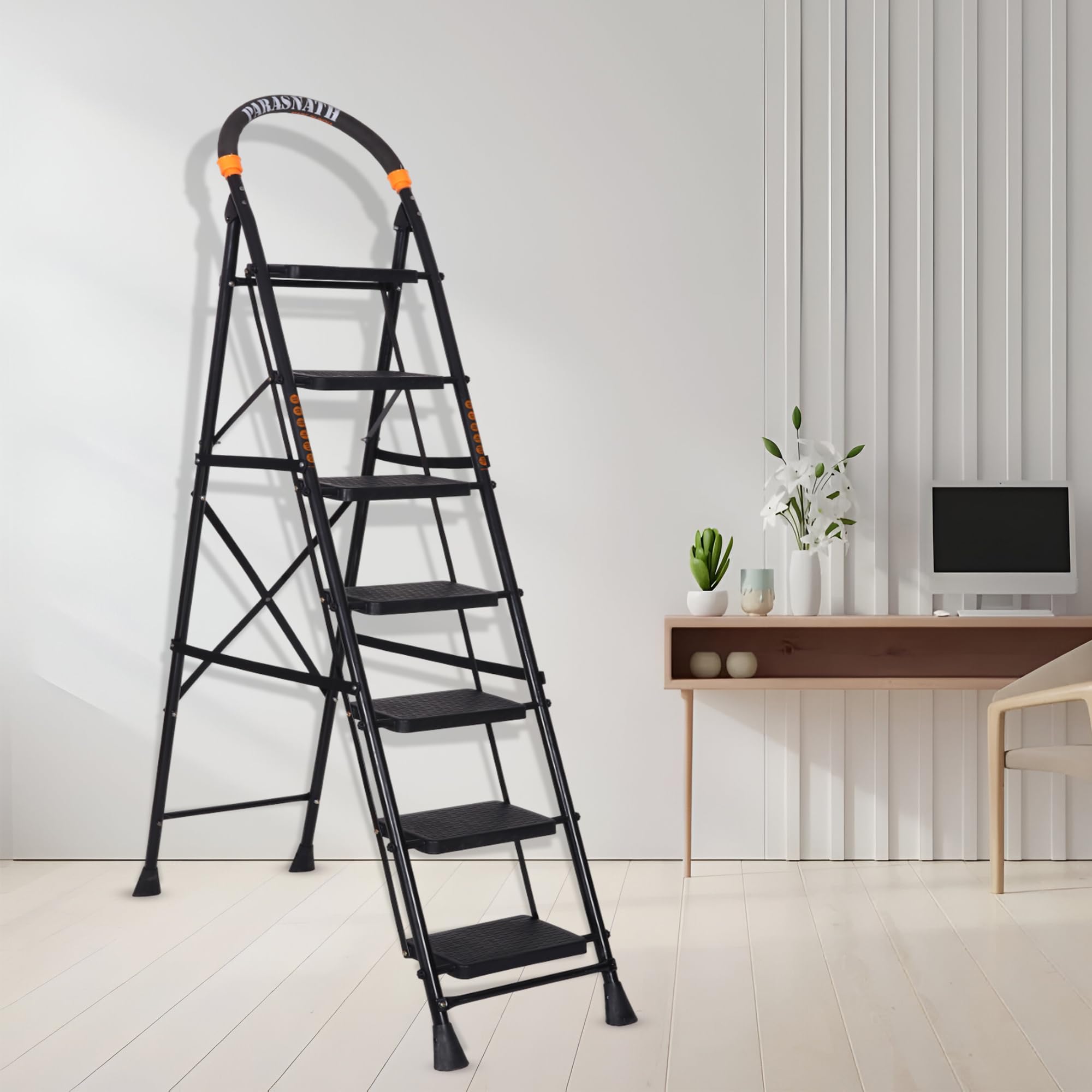 Parasnath 7-Step GoUp Steel Ladder Grey | Foldable Lightweight Step Ladder with Anti-Skid Plastic Steps | Durable and Safe | 6-Year Manufacturer Warranty | Made in India — Amazon image 19
