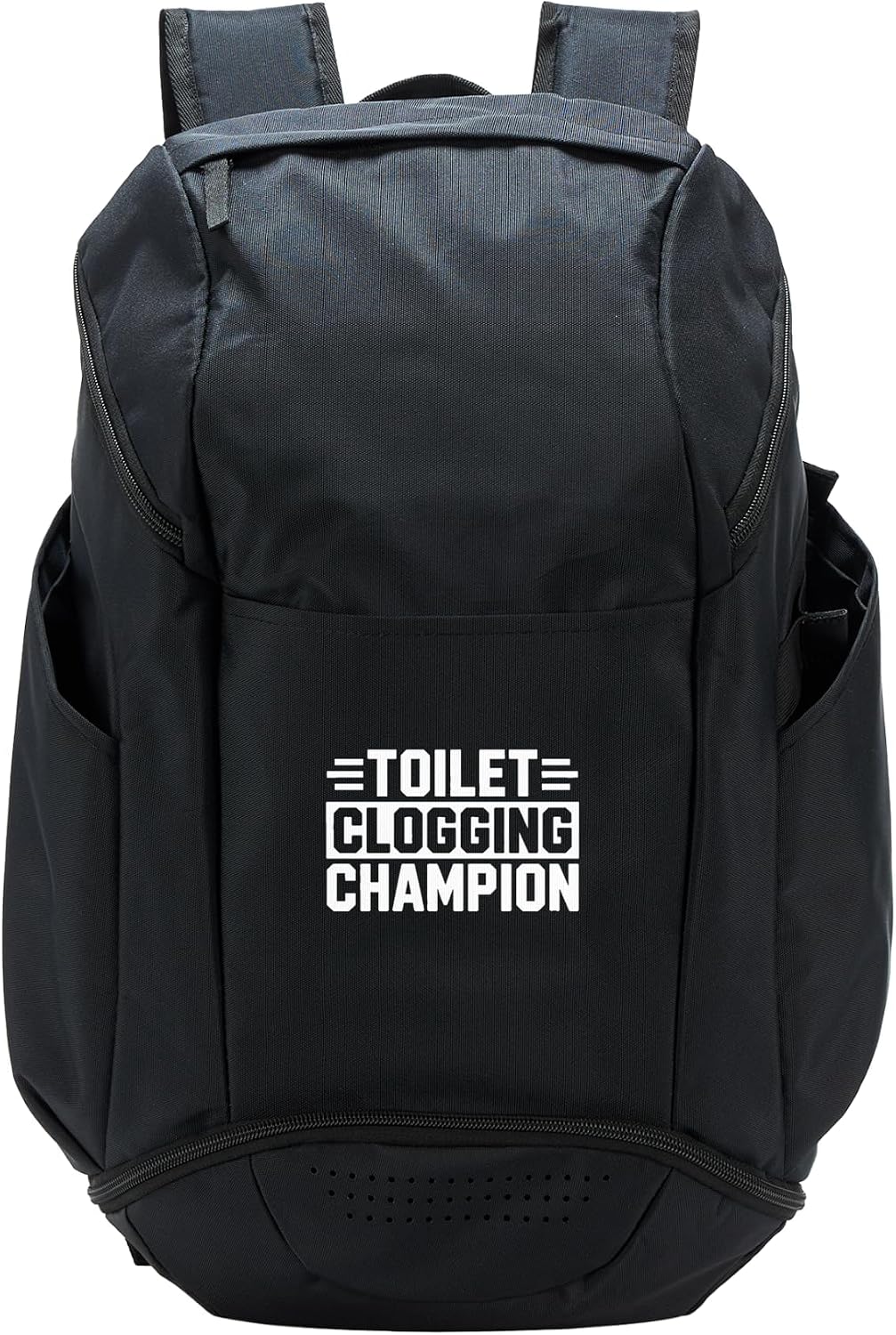 Toilet Clogging Champion Funny Bathroom Humor Sport Backpack