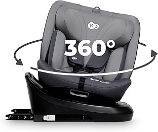 Kinderkraft I-Grow Child Car Seat, I-Size 40-150 cm, 360 Degree Rotation, Isofix, Base Station, RWF and FWF, Special Safety Systems, Easy to Clean, from Birth Group 0/1/2/3 0-36 kg, Gray