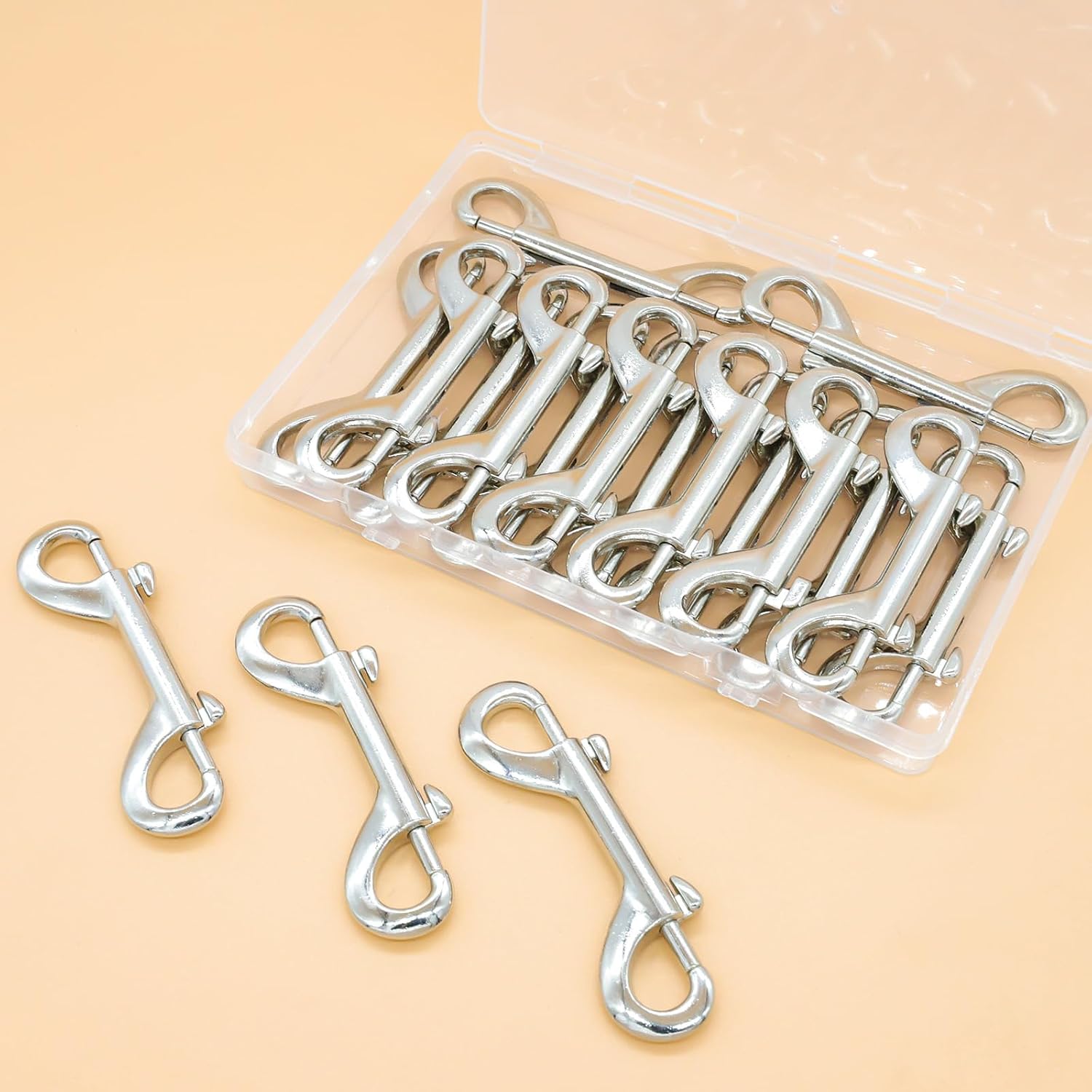 18-Pack Heavy-Duty Double-Ended Snap Hooks, 3.15-Inch Dog Crate Clips