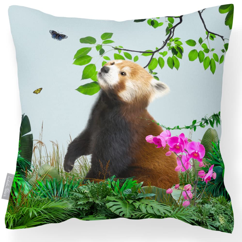 Izabela Peters Rare Red Panda - Duck Egg Outdoor Cushions - Waterproof, 43 Cm, Blue, Garden & Chair Cushions