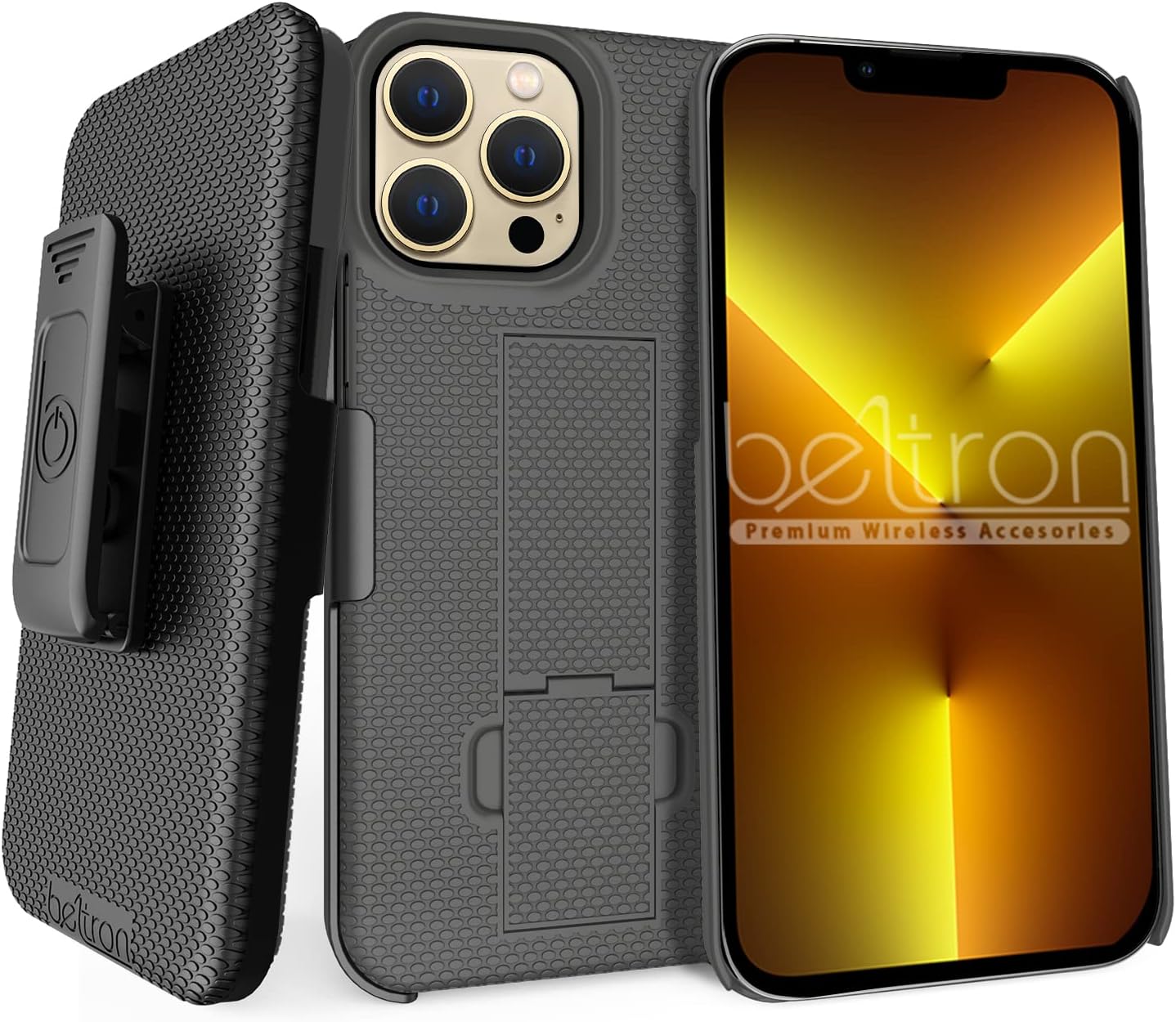 Combo Case with Belt Clip for iPhone 13 Pro Max, BELTRON Slim Rubberized Grip Case & Shell Holster with Built-in Kickstand for Apple iPhone Pro Max 6.7" 2021 (Grey) - Image 6