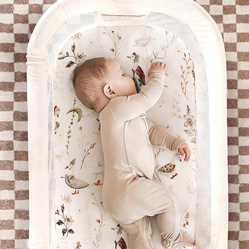 Miniatura 4 de Juego de 2 sábanas ajustables elásticas ultrasuaves para moisés, ajuste universal para cuna de bebé, colchón rectangular ovalado, seguro y cómodo,