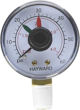 Hayward D.E.CX271261 Boxed Pressure Gauge with Dial Replacement for Select Hayward Filter and Multiport Valve