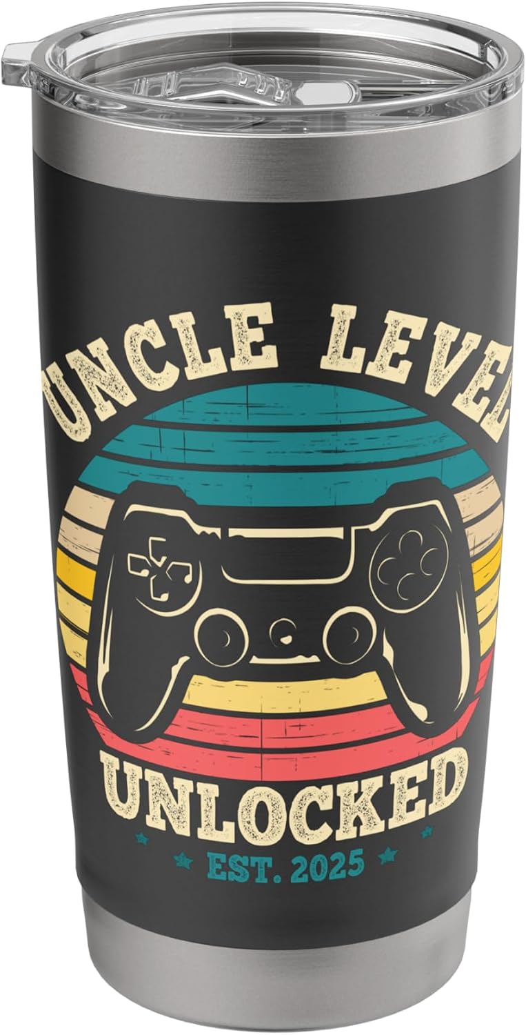 Leveled Up To Uncle 2025 Level Unlocked Future Gaming Uncle Stainless Steel Insulated Tumbler