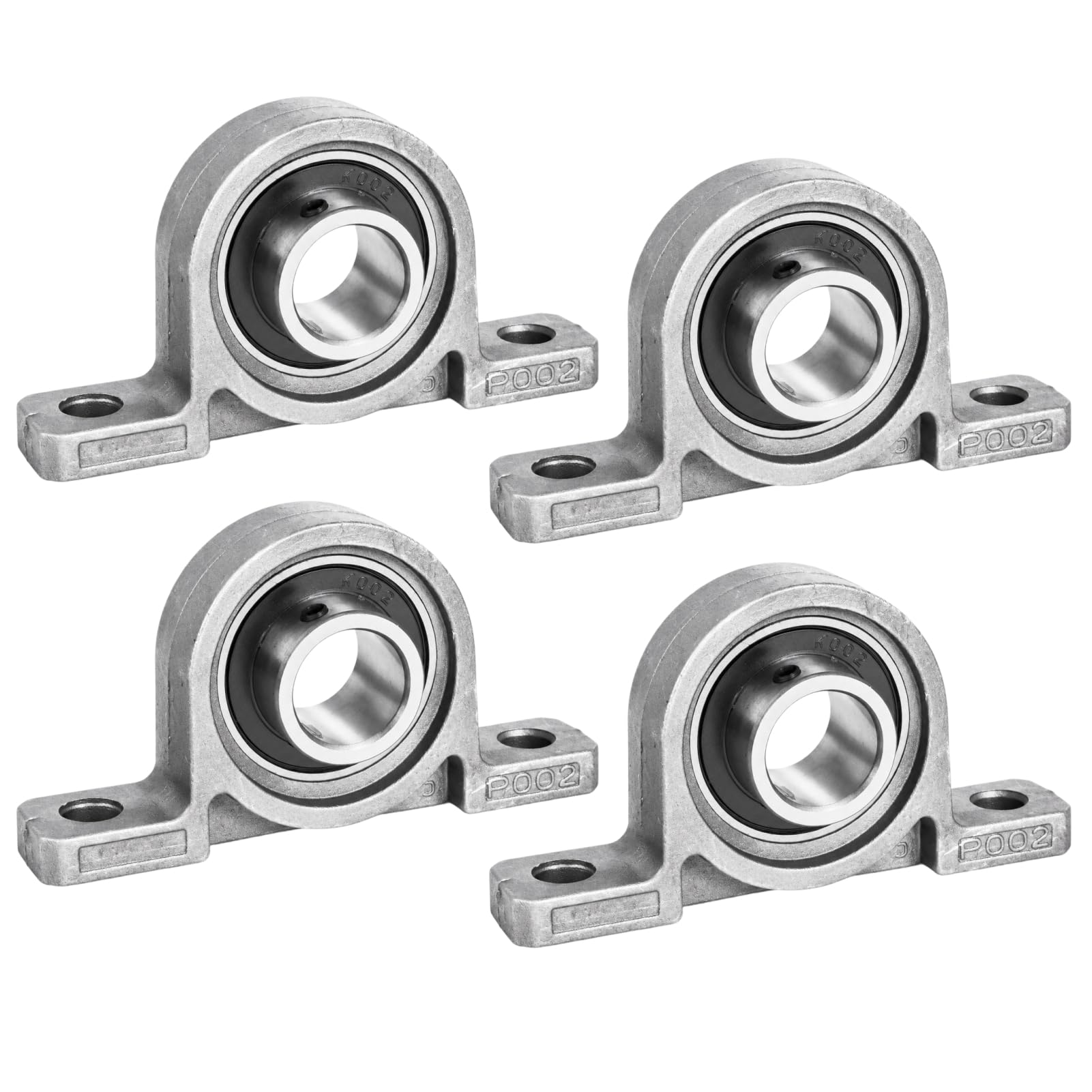 4Pcs Stehlager 15mm Innendurchmesser, Montierte Gehäuselager Lagerbock 15 mm KP002, Zinklegierung, Flanschlager für Achse Welle Maschine, 3d - Drucker (KP002 4pcs)