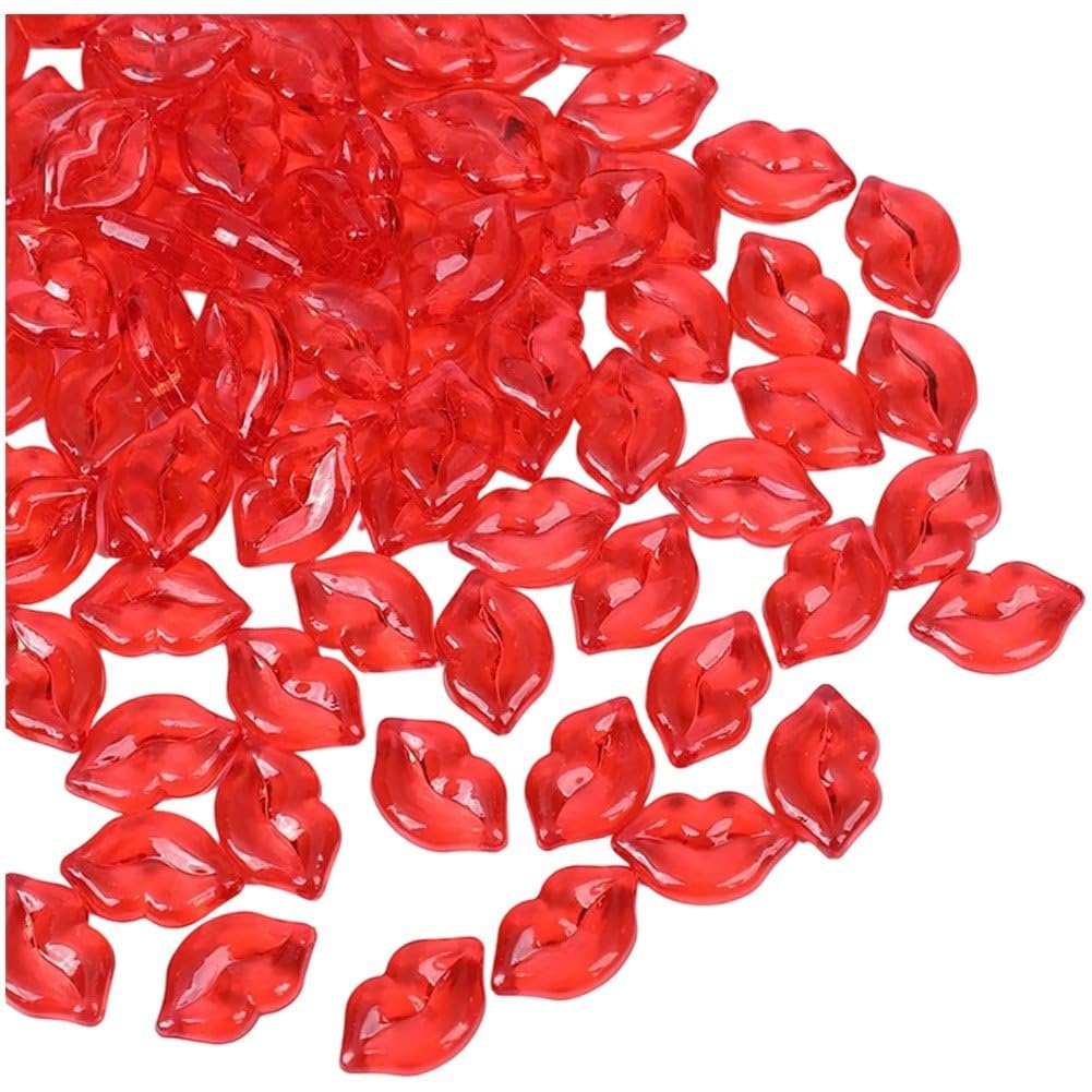 Perles acryliques rouges lèvres pour combler le vide de vos vases de fête
