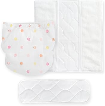 Amazing Baby Hybrid Cloth Diaper Cover with Pocket-Sling, Small, Sz 2 8-15 lbs, Use with Boosties Inserts, Pink Watercolor Dots, SmartNappy Set includes Muslin Cover + Tri-fold Insert + Booster Pad