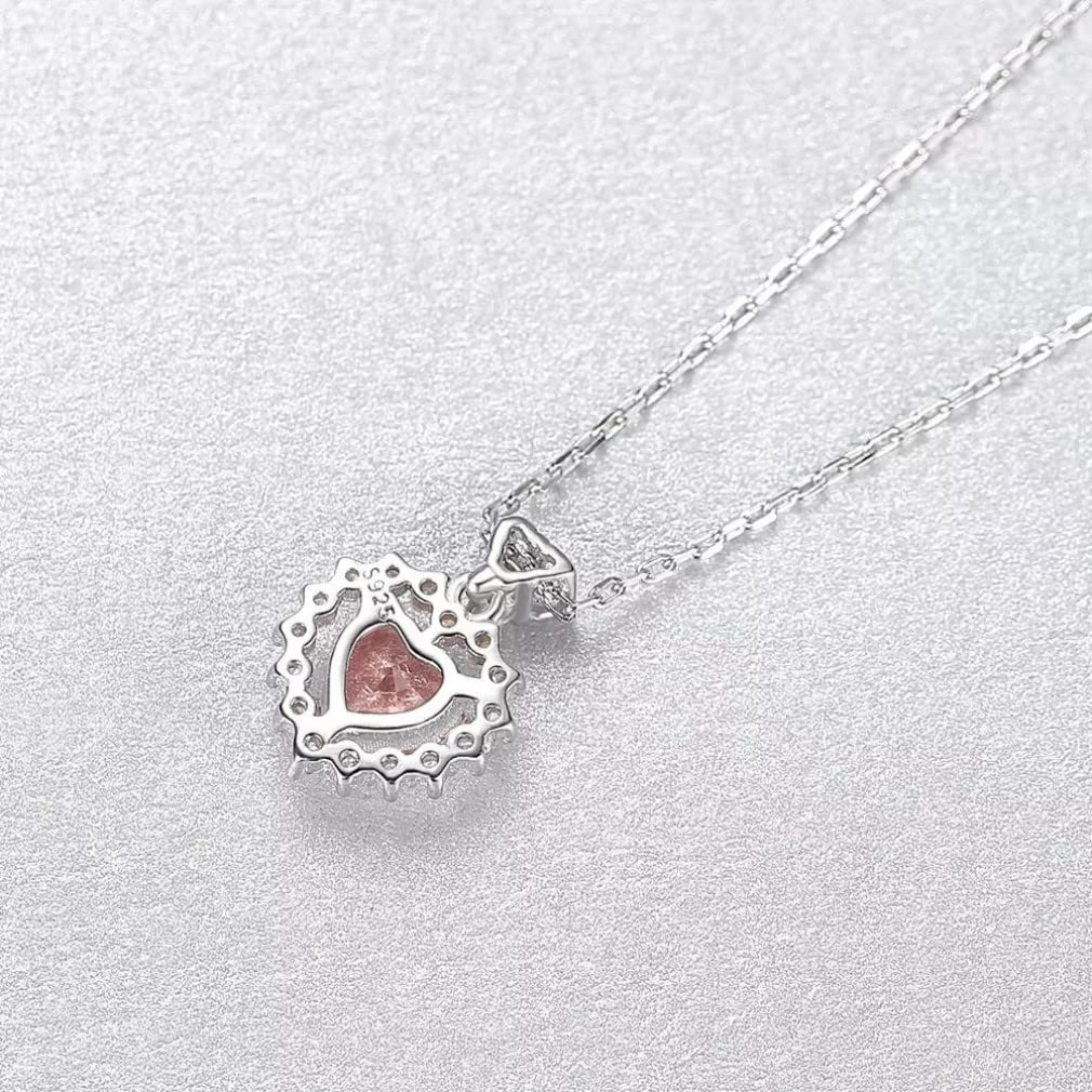 Gelbes Herz Edelstein Lange Gliederkette Anhänger Halskette für Frauen Topas Schmuck S925 Sterling Silber Halsketten