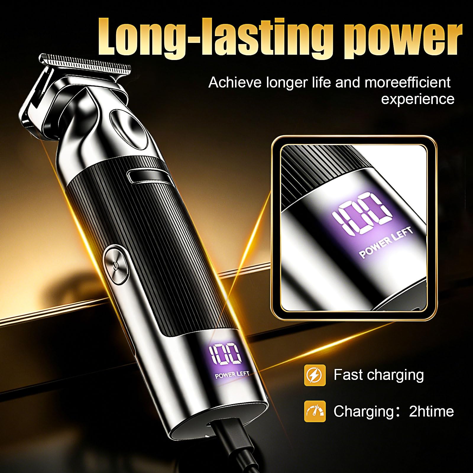 6-in-1 Rechargeable Beard Trimmer Grooming Kit for Men with LED Display