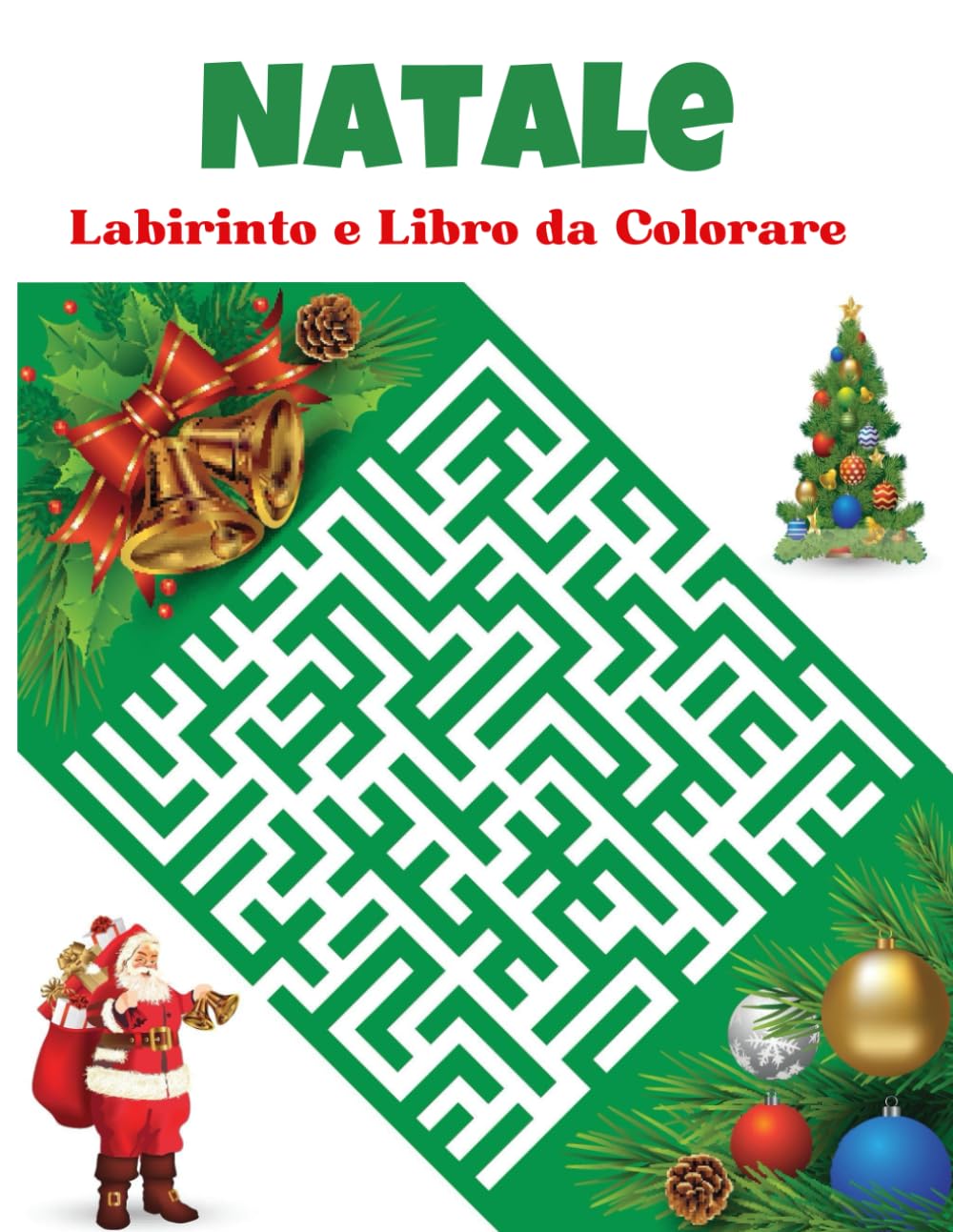 Natale Labirinto e Libro Da Colorare Per Adulti: Calza | Diversi tipi di forme e labirinti natalizi unici e disegni da colorare | Ore di divertimento per rilassarsi e alleviare lo stress