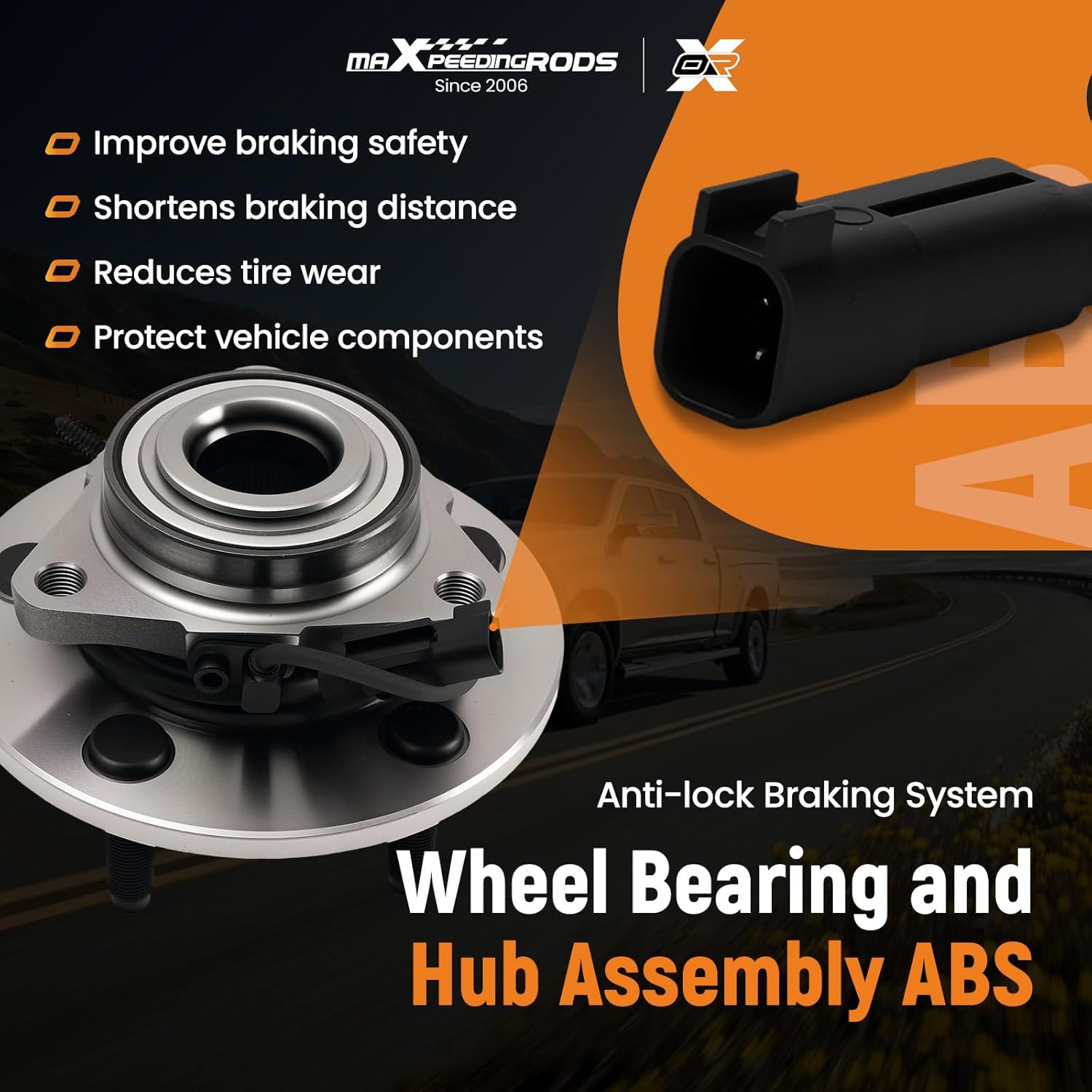 maXpeedingrods 515126 Front Wheel Bearing and Hub Assembly for Dodge RAM 1500 2009-2011 5-Lug W/ABS