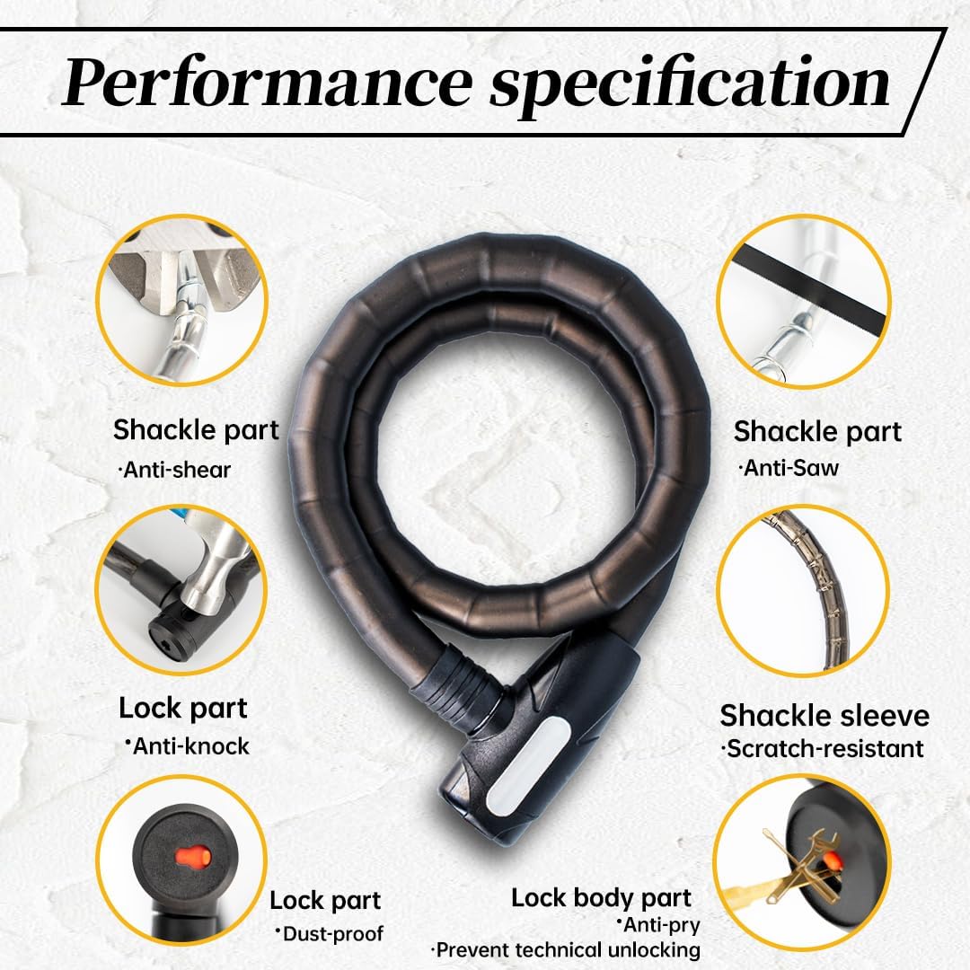 Heavy-Duty Bike Lock with Key for Secure Protection