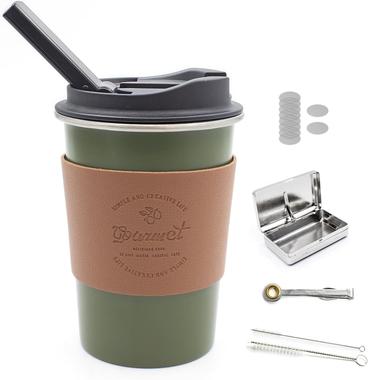 Portable Travel Mini Set – Stylish Design, Easy to Assemble & Clean，Perfect for Parties and Relaxation (Green)