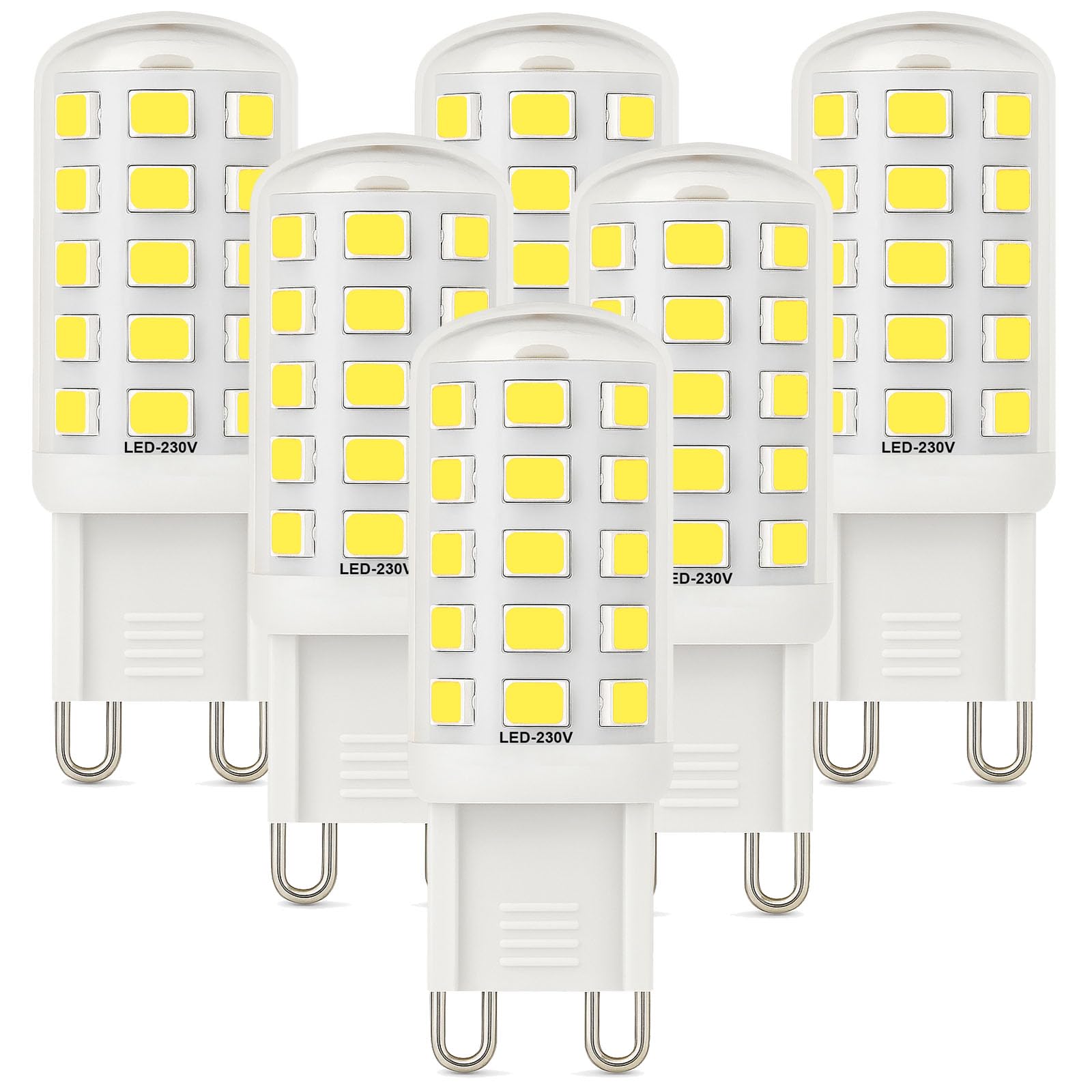 Brantoo G9 LED Leuchtmittel Kaltweiß 6000K 3W, 580LM – Ersatz für 40W Halogen, Flimmerfrei, CRI>85 – Nicht Dimmbar G9 LED Lampe für Zuhause, 220–240V, 6er Pack