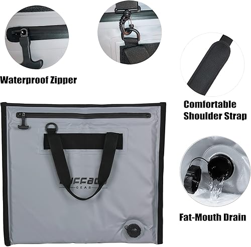 Miniatura 3 de Buffalo Gear Bolsa enfriadora de pescado aislada,Enfriador de bolsa de cebo de pescado de 20 × 18 pulgadas,Bolsa impermeable para matar peces a
