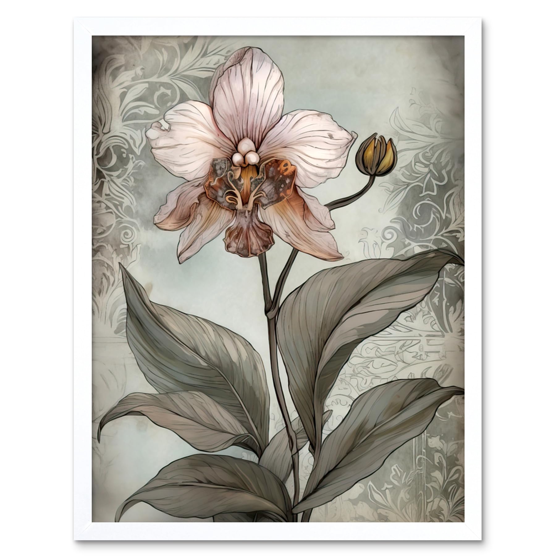 Amazon.com: Artery8 Art Nouveau Pink Orchid Bloom Flower