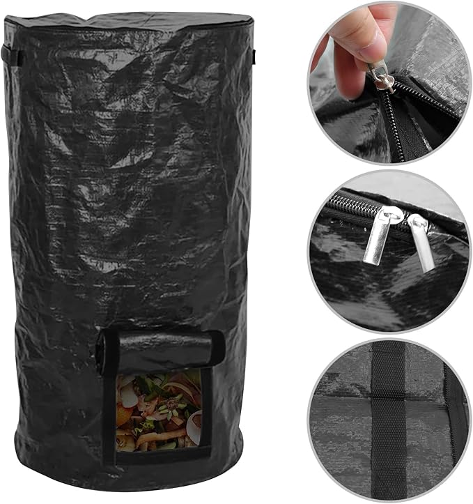 Bolsa compostera de 34 galones negra, pack de 2 miniatura 6