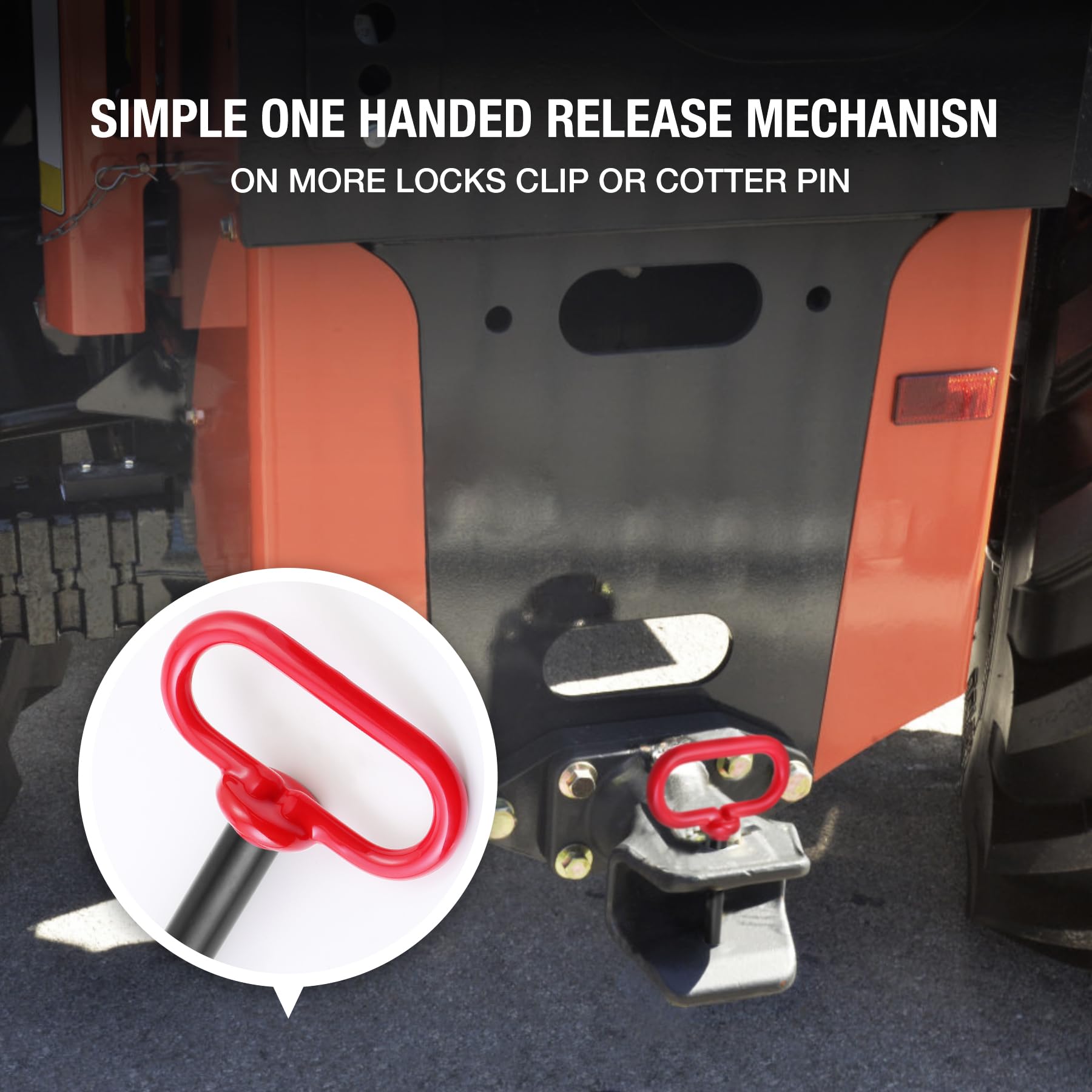 Anhängerkupplung Stift 5/8 x 6 Zoll Traktor Anhängerkupplung Stift mit R-Clip Pin für Rasenmäher Traktor Anhänger (Rot)