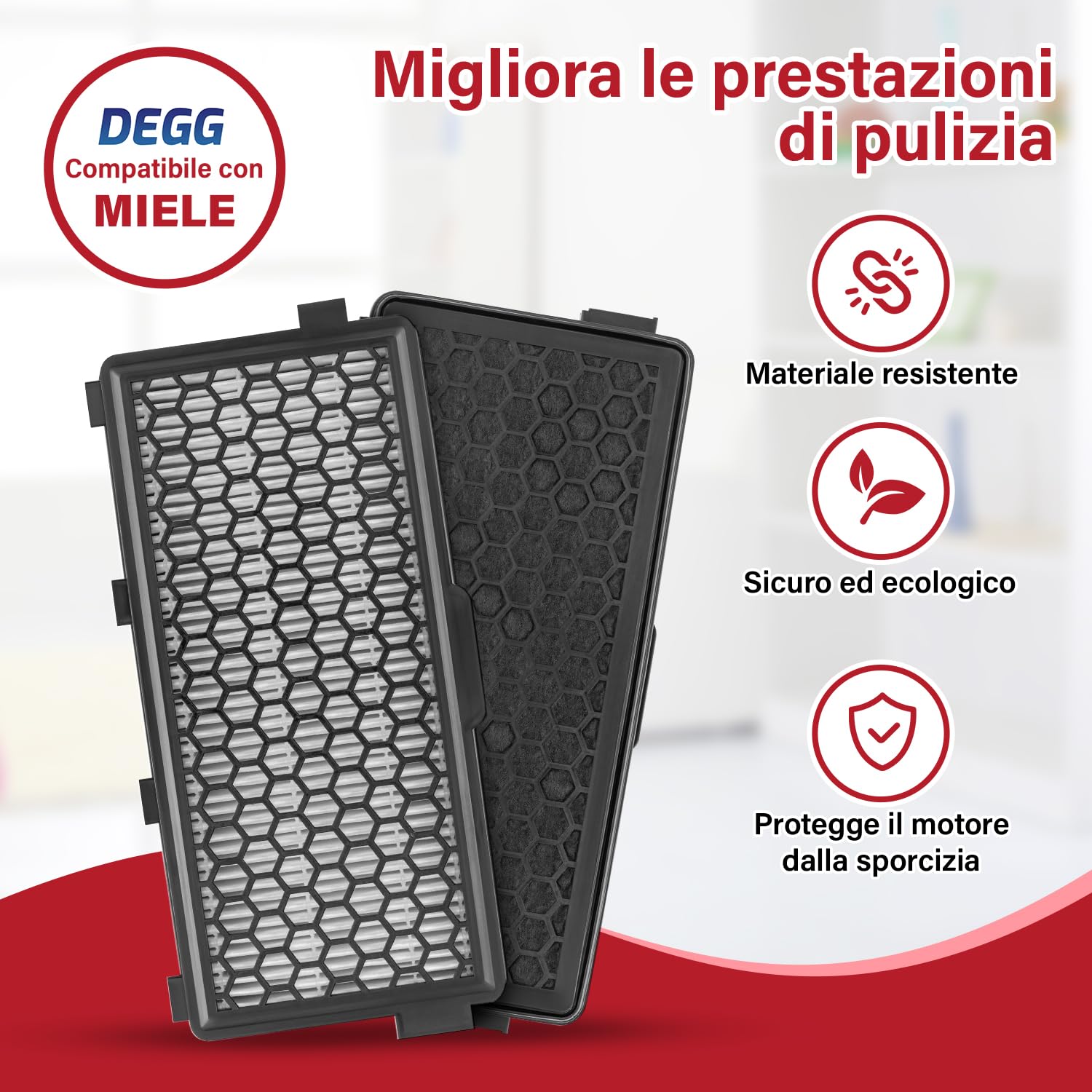 3 Filtri HEPA Per Aspirapolvere Miele | Ricambio Per Active Clean 50 E Airclean 50 - Foto 4