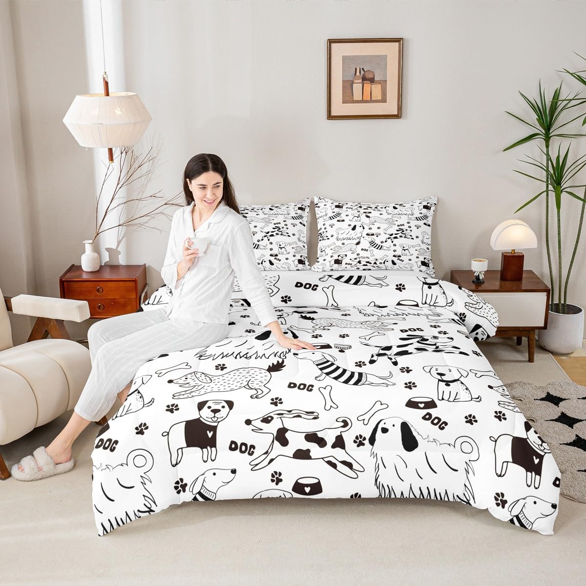 Housse de couette douce en microfibre brossée 3 pièces pour lit double enfant