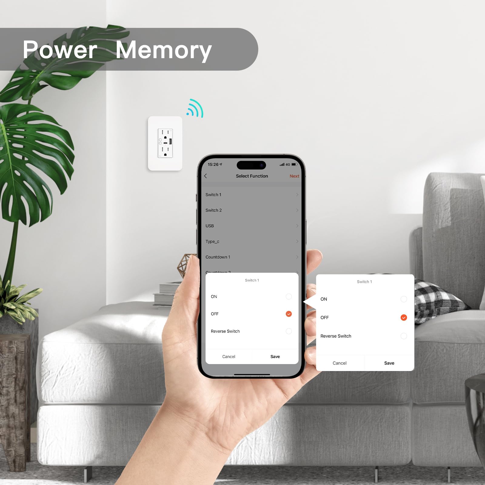 WiFi Smart Plug in-Wall Smart Home Outlet Compatible with Alexa Google Assistant Timer Via App USB Type-C Port — view 5