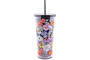 Vera Bradley Travel Tumbler | Daisy Fields Bright | 24oz Double Wall...