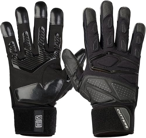 Miniatura 8 de Cutters Force Padded Football Gloves for Lineman. Extra Grip. Adults Blanco