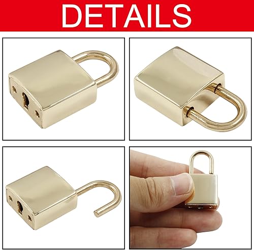 Miniatura 3 de Piutouyar Mini cerradura con llave, cerradura de equipaje pequeña, candado pequeño con llaves, cerradura de diario de metal, cerradura de bronce,