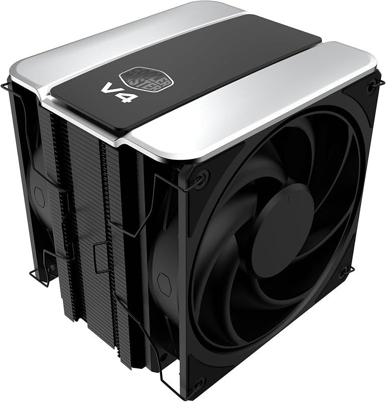 Enfriador de aire para CPU V4 Alpha 3DHP, torre única, ventiladores PWM duales | Enfriador compatible con AMD AM5/AM4 e Intel LGA1851/1700, 3DHP, refrigeración silenciosa, ventiladores duales Mobius 120P PWM, 161 mm, fácil instalación