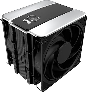 Cooler Master V4 Alpha 3DHP CPU 에어 쿨러 - 특허받은 3D 히트 파이프 기술, 듀얼 120mm PWM 높은 공기 흐름 팬, 조용한 냉각 및 쉬운 설치, AMD AM5/AM4 및 인텔 LGA 1851/1700, 블랙