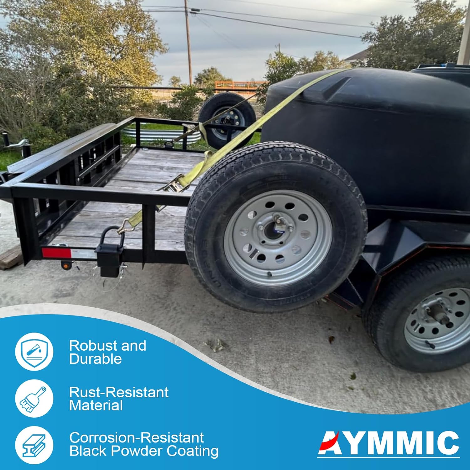 16200lbs Trailer Stake Pocket D Rings 6Pcs Heavy Duty Removable Stake Pocket Tie Downs for Flatbed, Trucks, Trailers w/ 1/2" Anti-Loss Cord - Image 5