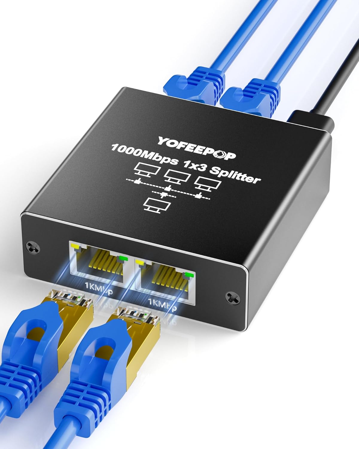Ethernet Splitter 1 to 3, 1000Mbps...