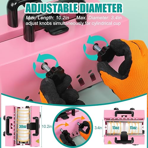 Miniatura 4 de Whubefy Máquina de prensa de calor para vasos de 30 onzas, 20 onzas, sublimación, vaso delgado en blanco, 11-16 onzas, cafécerámicaacero