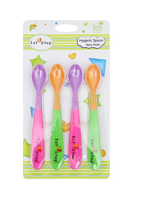 1st Step HYGENIC Spoon 4 PCS Pack Multicolour
