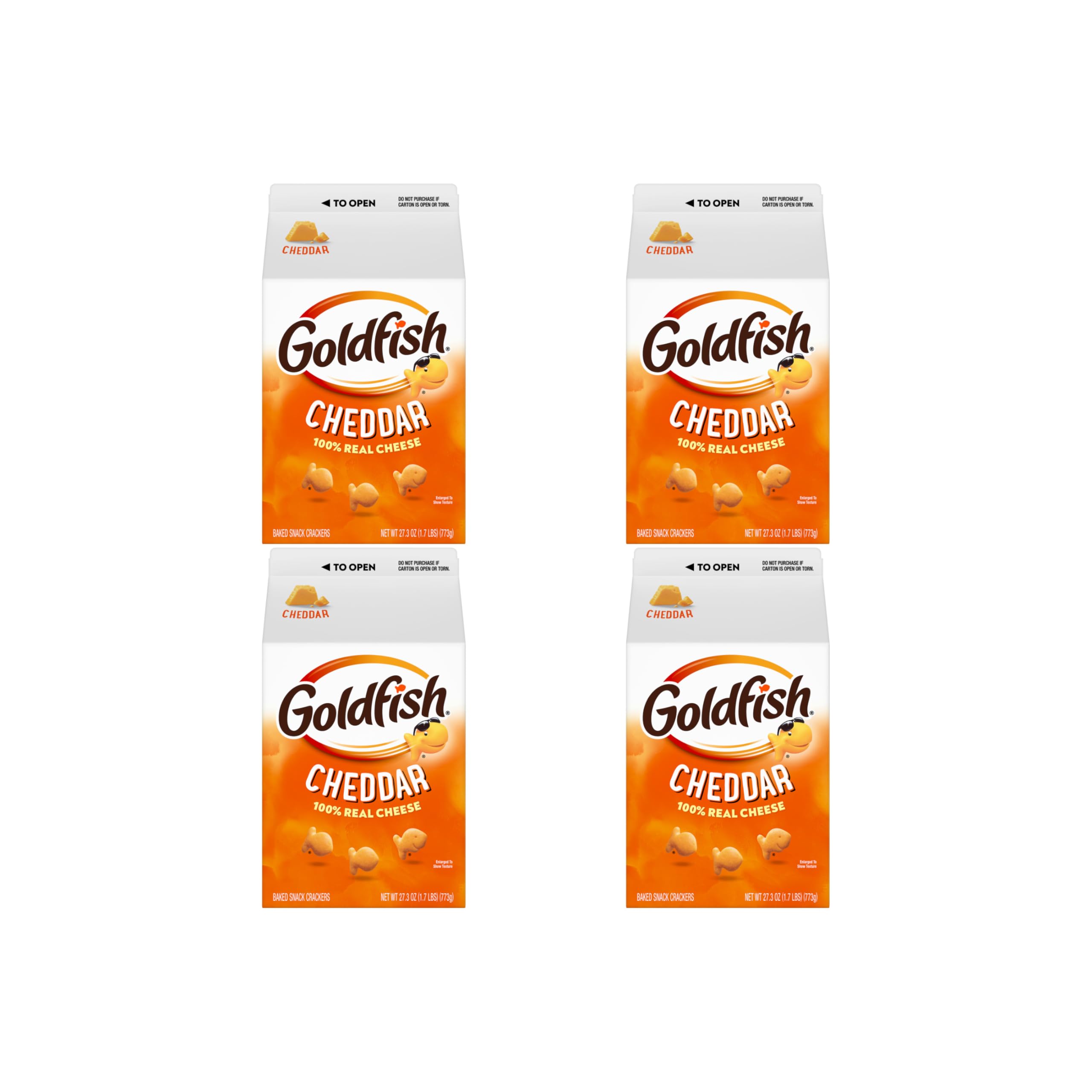 Goldfish Cheddar Cheese Crackers, 27.3 Oz Carton (Pack of 4)