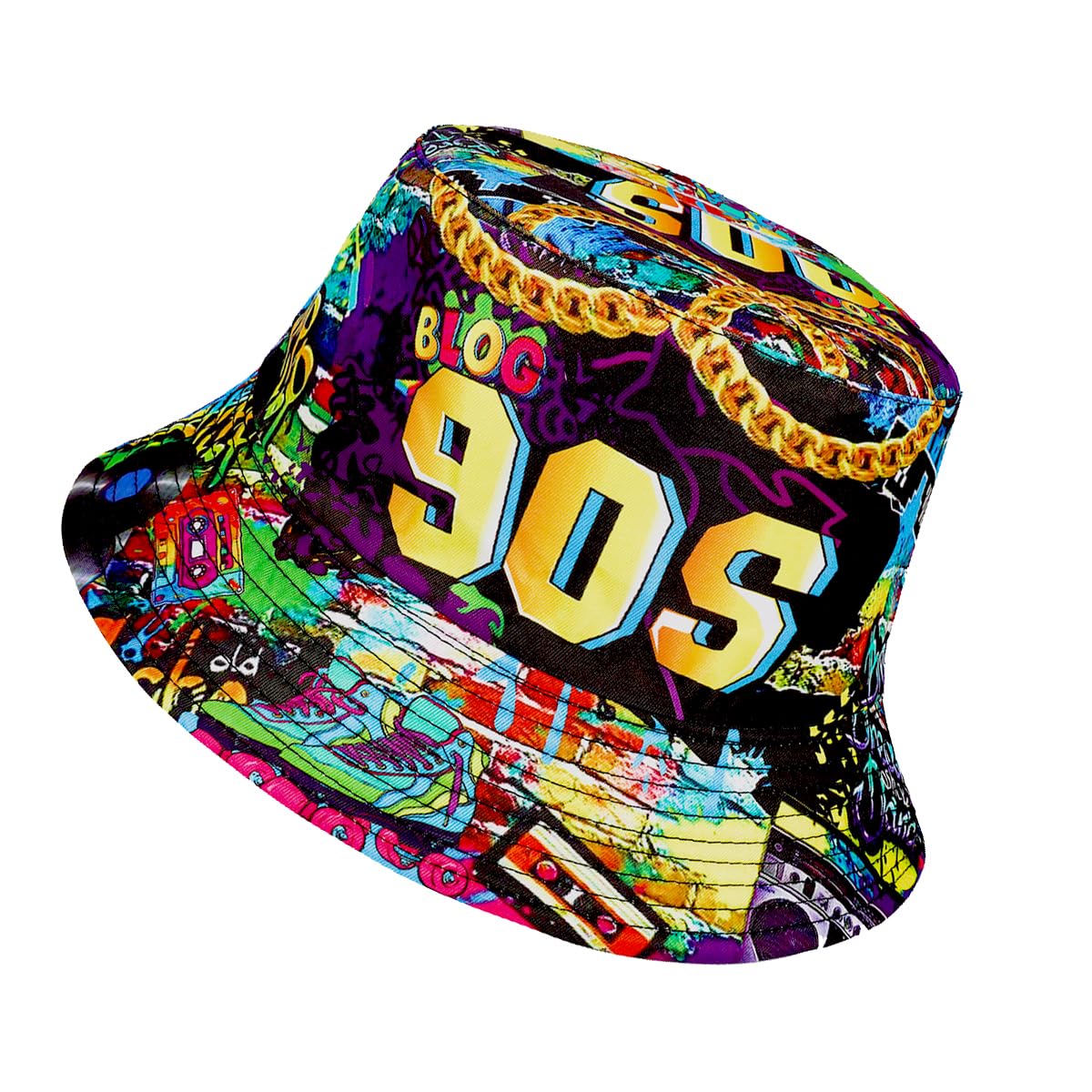 Eigso 90er Fischerhüte Retro Modischer 80er Eimer Hut für Damen Sonnenhut Anglerhut Outdoor Fishing Hat