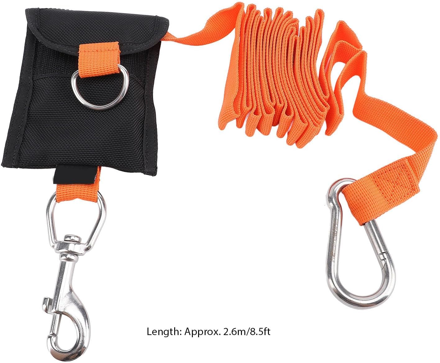 LIZEALUCKY Scuba Diving Lanyard 2.6M Nylon BCD Side Mount Anti Lost Strap Underwater Safety Rope Stainless Steel Buckle Snorkeling