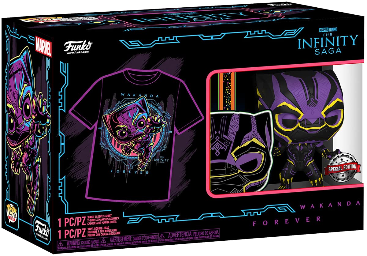 Amazon.com: POP Funko Marvel: Blacklight - Black Panther Tee