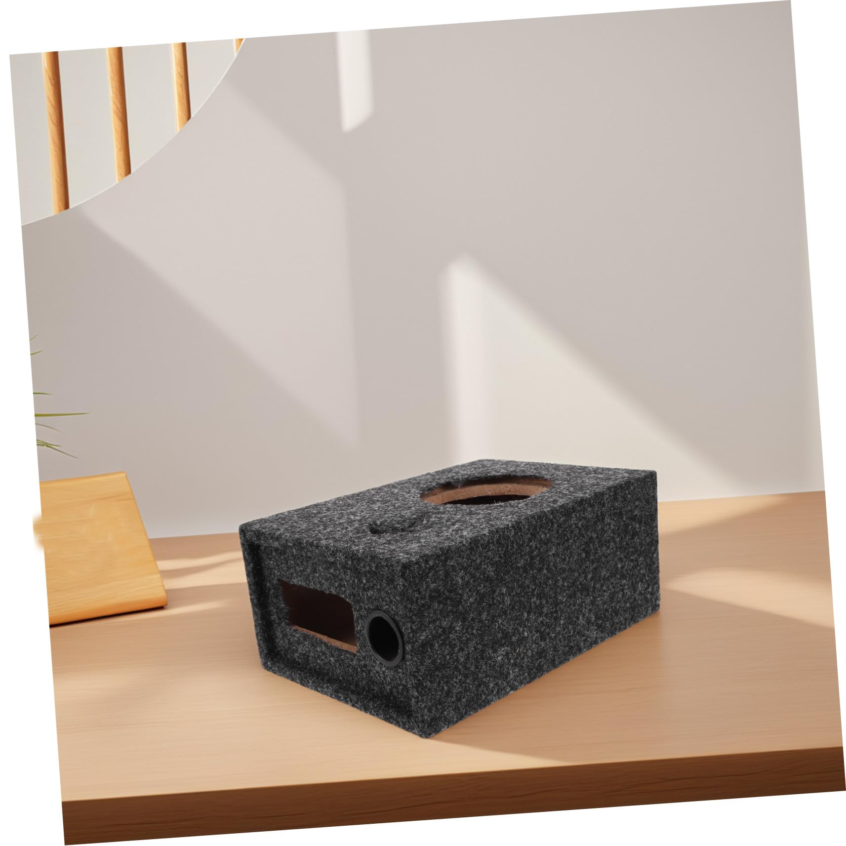 Cabilock Caja de Subwoofer para Automóvil Diseño Ultrafino y Ahorro de Espacio, Caja de Audio para Vehículo Hecha de Madera y Fieltro, Adecuado para Instalación DIY en Coche
